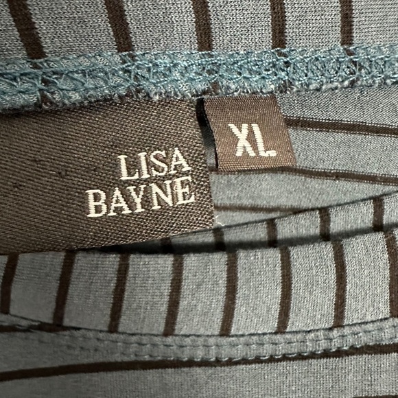 Lisa Bayne Striped Jersey Knit Top Stretch - Picture 3 of 4